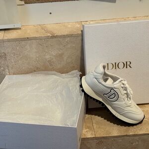 Dior White and Black Logo Sneakers
